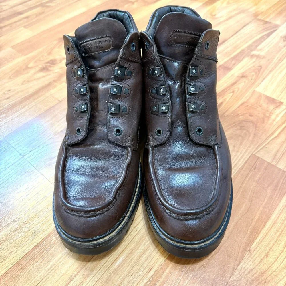 Johnston & Murphy Brown Leather Mens Hiking Boots Size 12 M‎